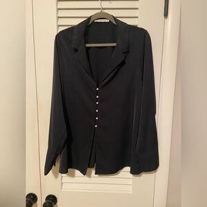 Never Been Worn Abercrombie Chic Black Button-Up Blouse